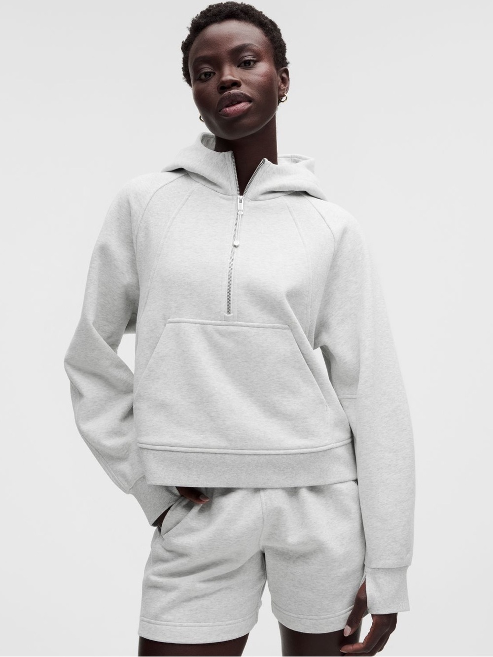 Lululemon Scuba Oversized Half Zip Hoodie Heathered Gray M/L - Picture 1 of 9